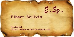 Elbert Szilvia névjegykártya